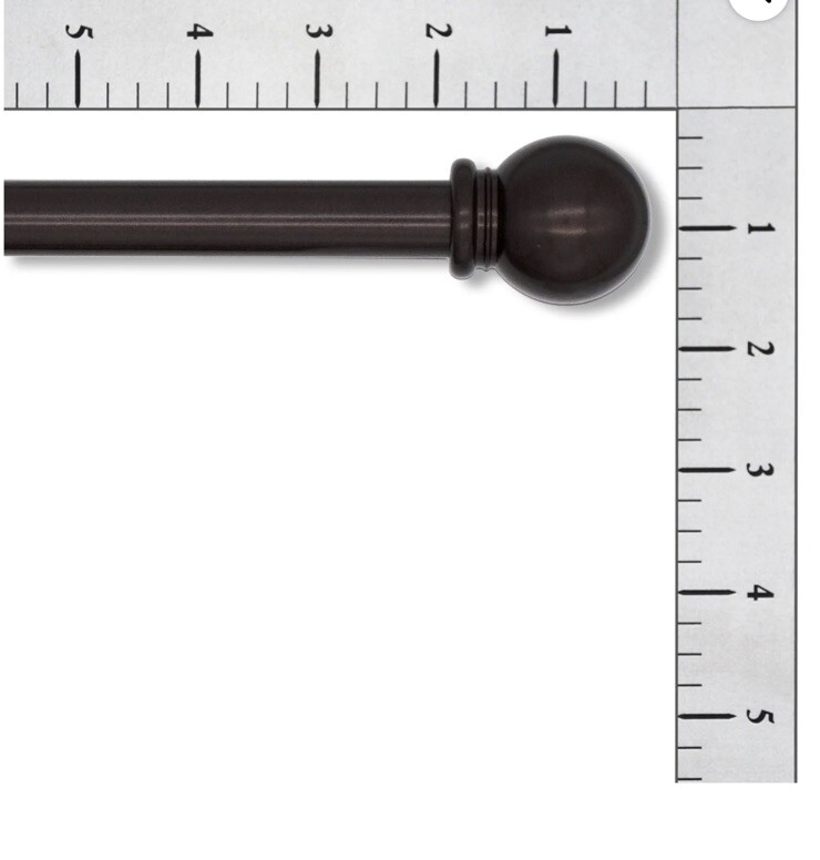 2- Mainstays Adjustable 48”-84” Bronze Ball Curtain Rod Bronze 5/8” New gallery