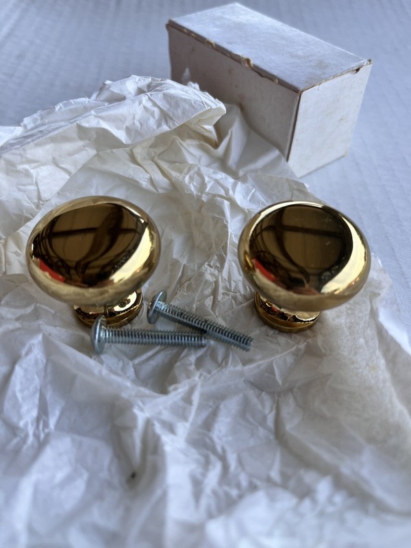 10 Pair (20) Italian Made Solid Polished Brass Mushroom Knobs OMP Porto Sri 8/32 gallery