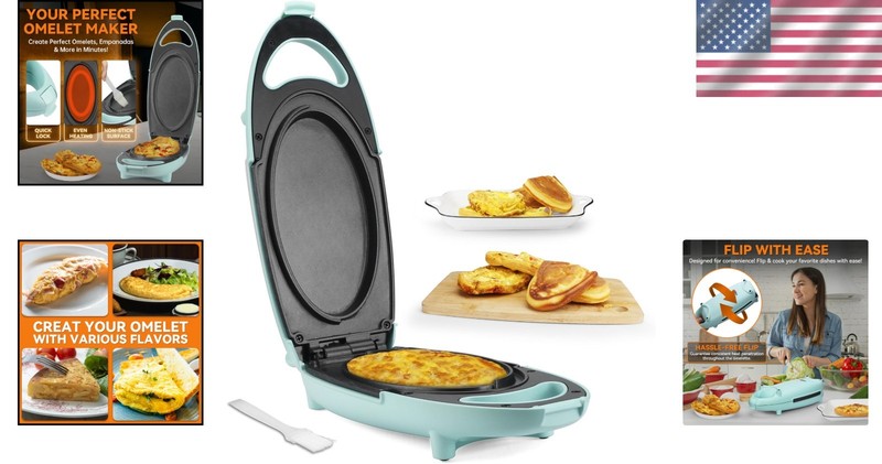 Double Sided Omelette Maker Electric - Aqua gallery