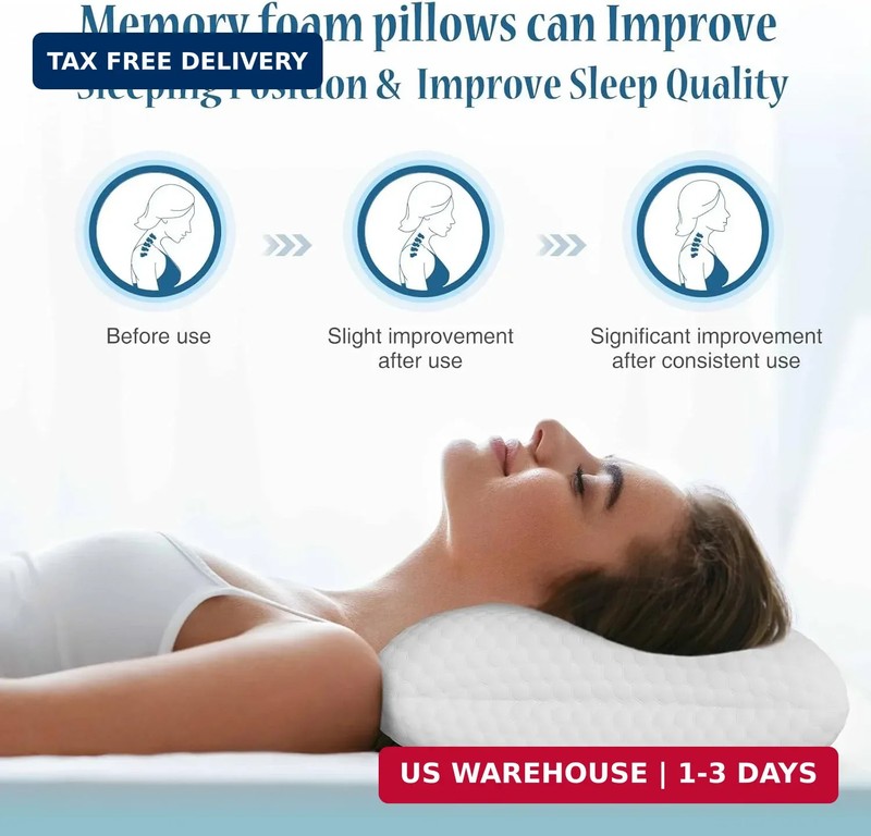 OLIXIS Memory Foam Pillows for Sleeping,1 Pack Queen Size Bed Pillows for Adults gallery