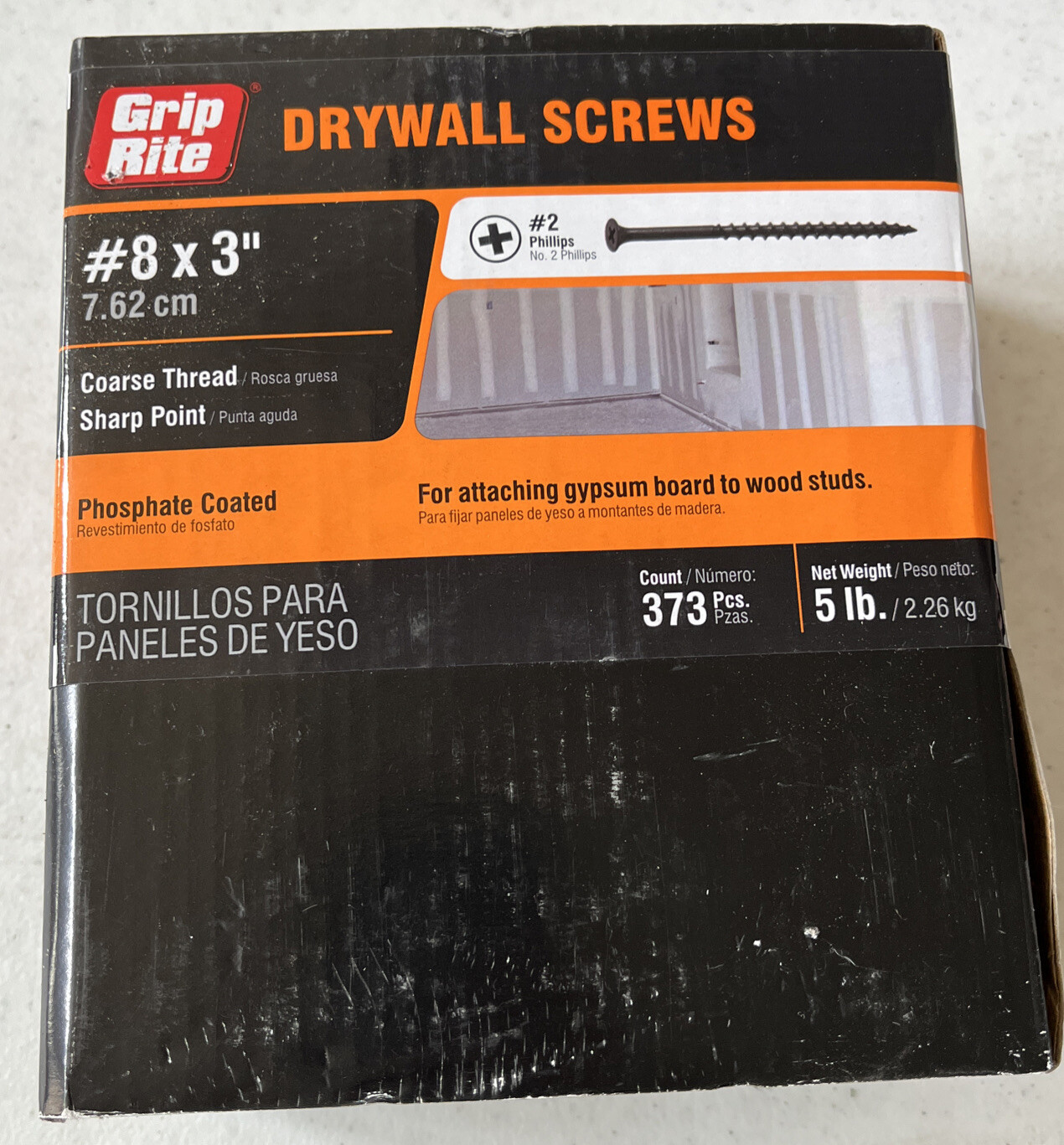 [5 Pounds-373 Screws]GRIP-RITE Drywall Screws #6 x 1 5/8” Philips Coarse Thread gallery