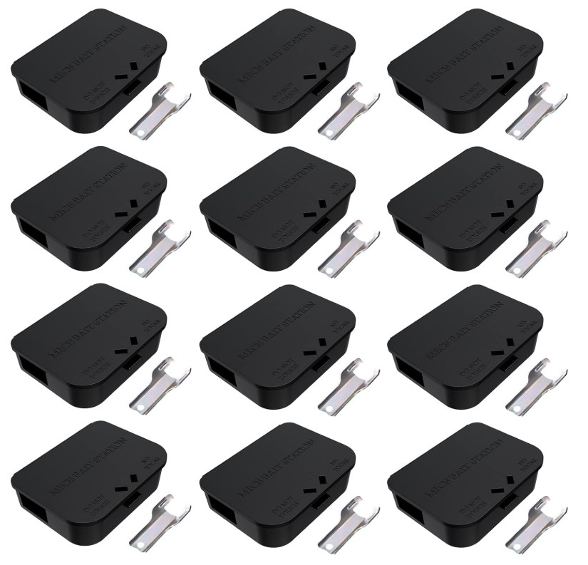 Mouse Stations 12 Pack, Keyless & Keyed, Safe for Kids and Pets, Black Use gallery