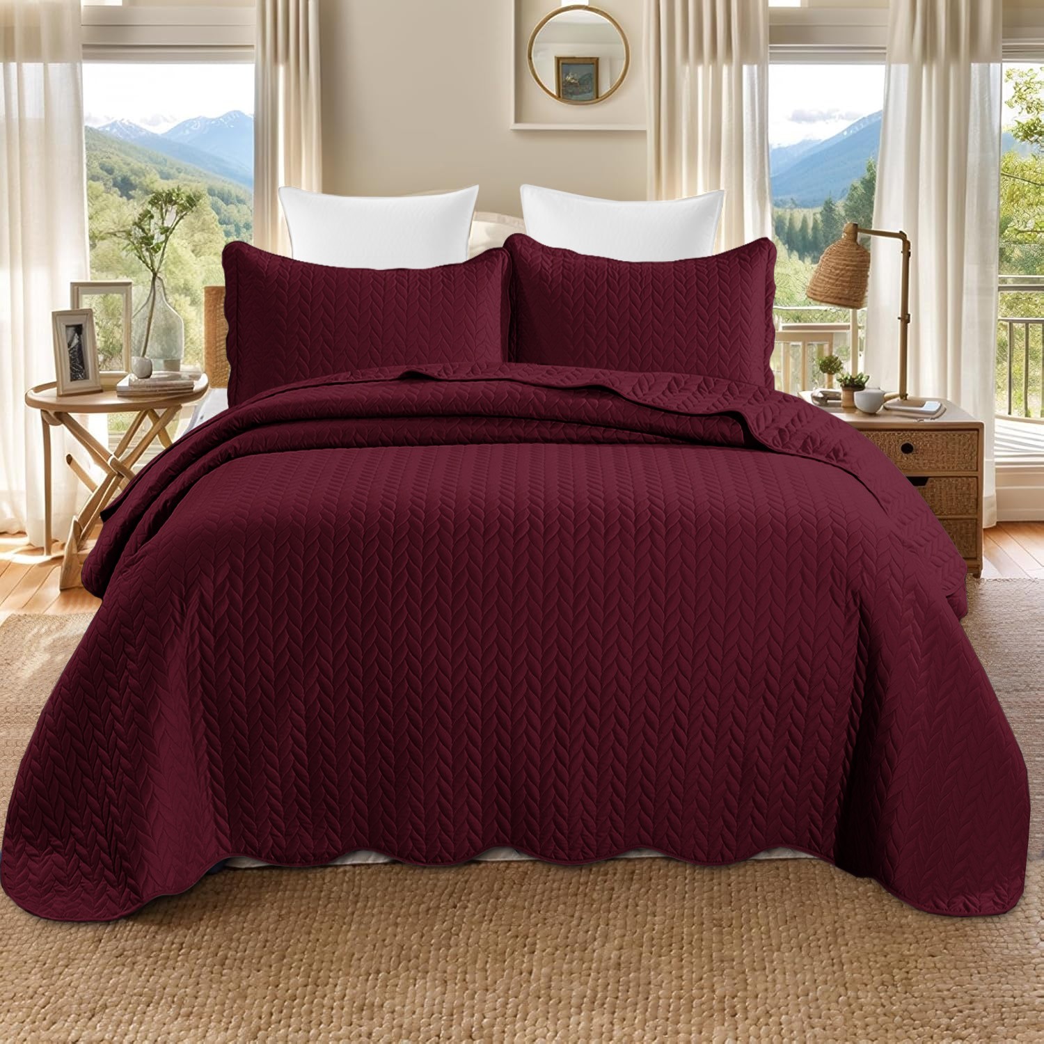 Ultra Soft Bedspread Light Weight Quilt Coverlet Bed Throw Bedding Set All Sizes gallery