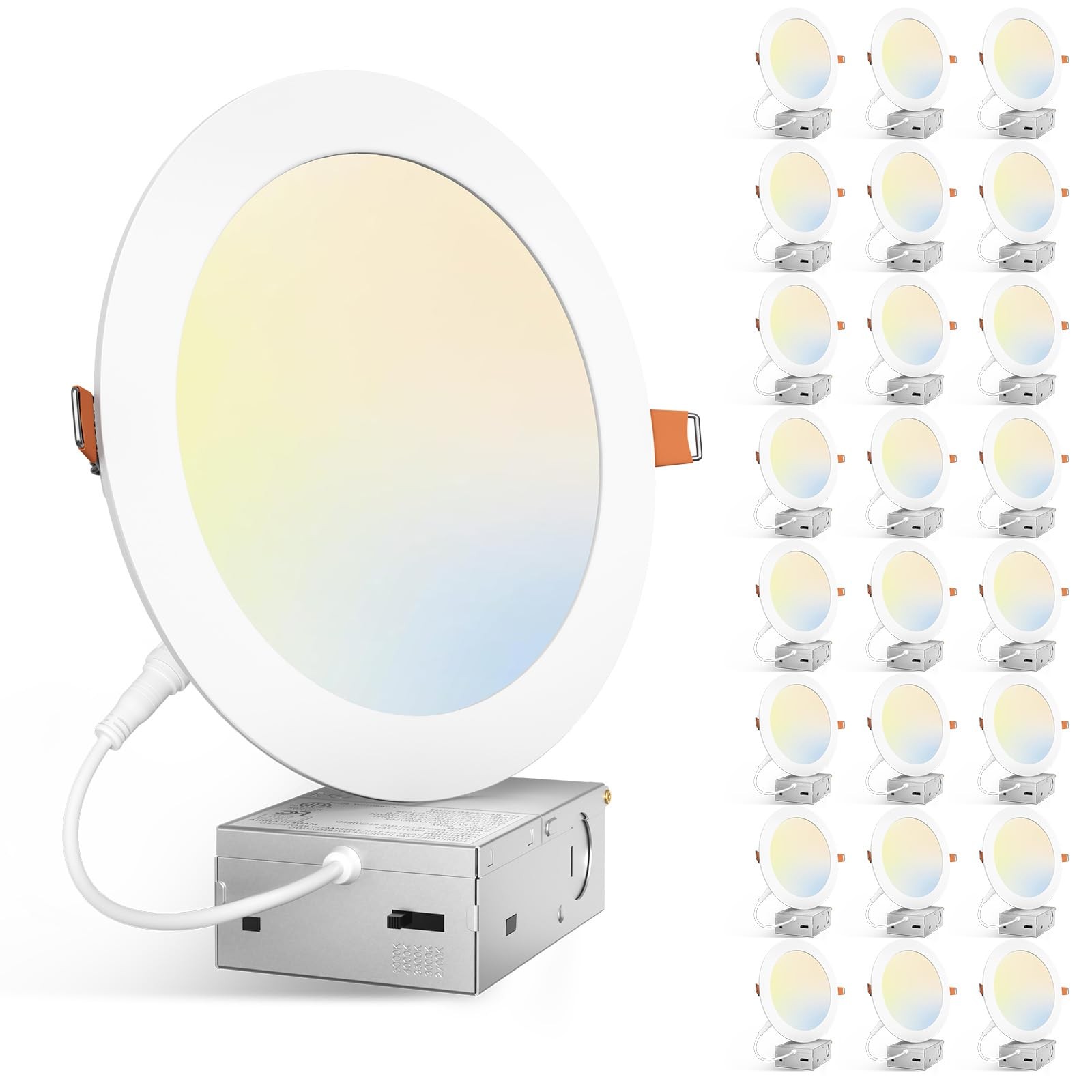 LED Recessed Ceiling Light 7 Inch 24 Pack 15W Dimmable Amico 5CCT Ultra-Thin gallery