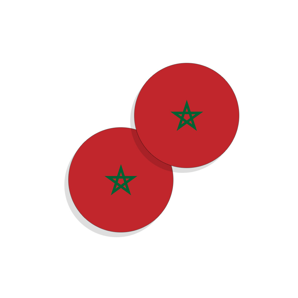 Morocco Flag Stickers Flag Decals Vinyl Round Indoor Outdoor Circles 4 pack gallery