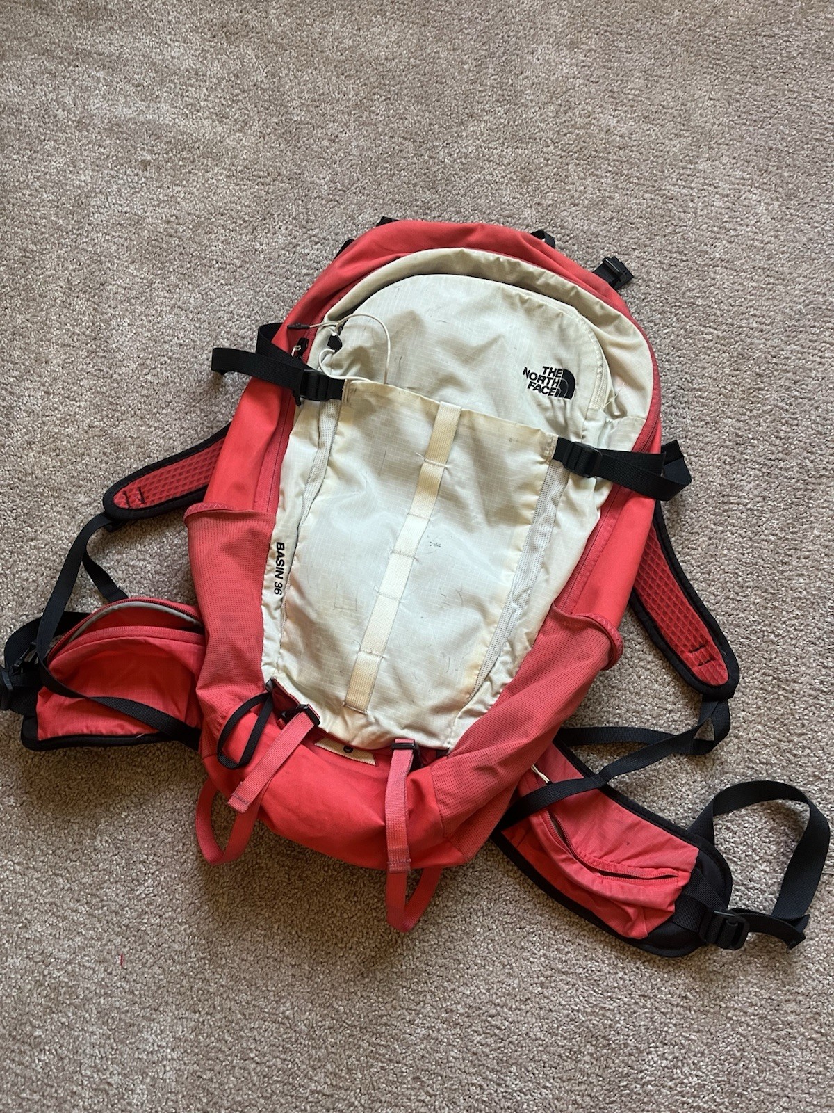 North Face Basin 36 Red & White Hiking Backpac 2