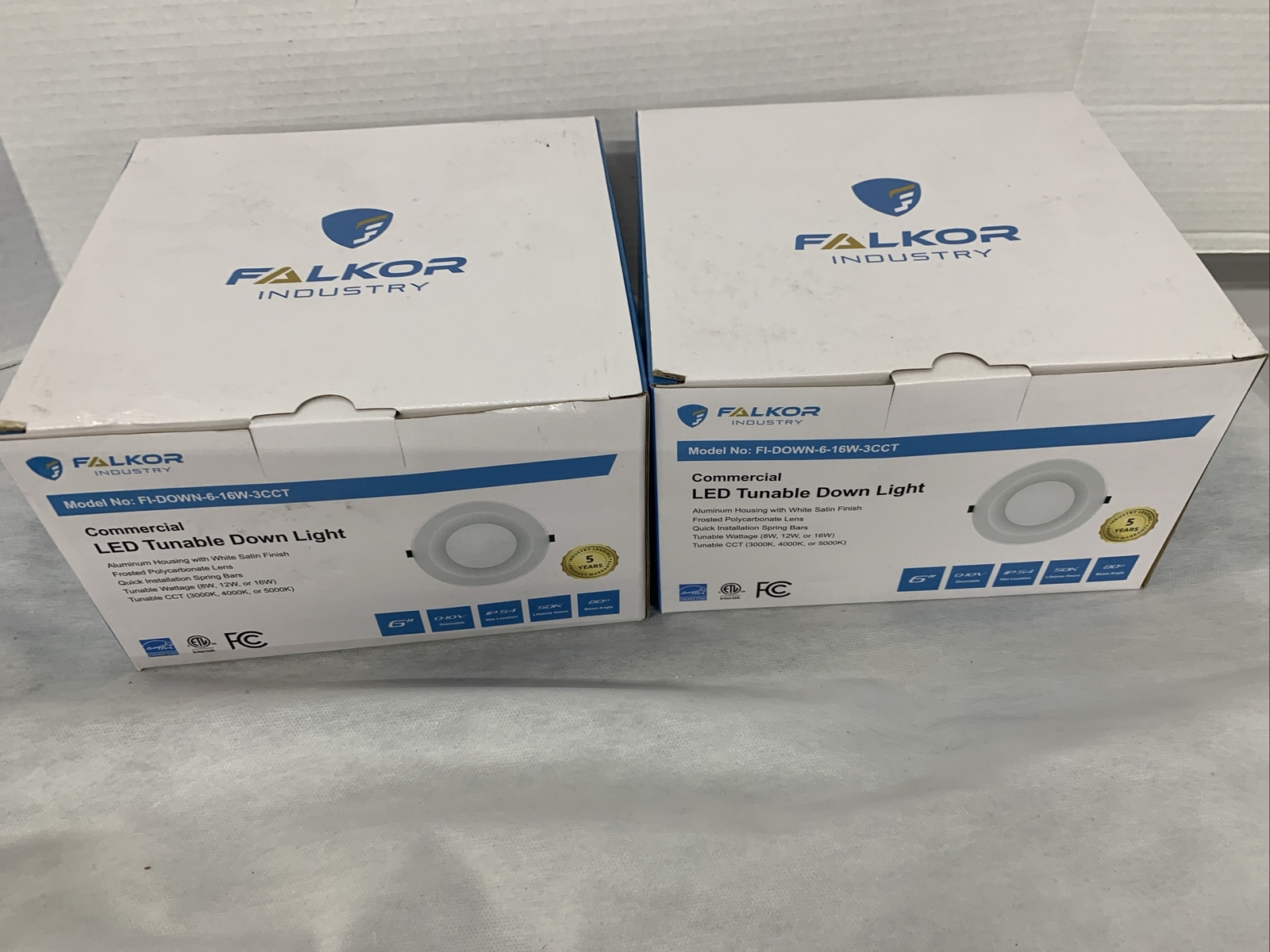2- Falkor LED Commercial Tunable Down Lights 6” FI-DOWN-6-16W-3CCT gallery