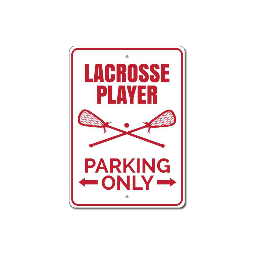 Lacrosse Player Parking Sign, Lacrosse Player Aluminum Metal Decor Sign gallery