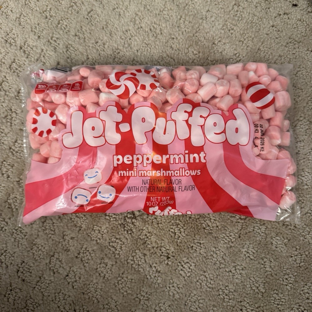 Jet-Puffed Peppermint Mini Marshmallows, 10 oz. Bag Exp 06/22/2026