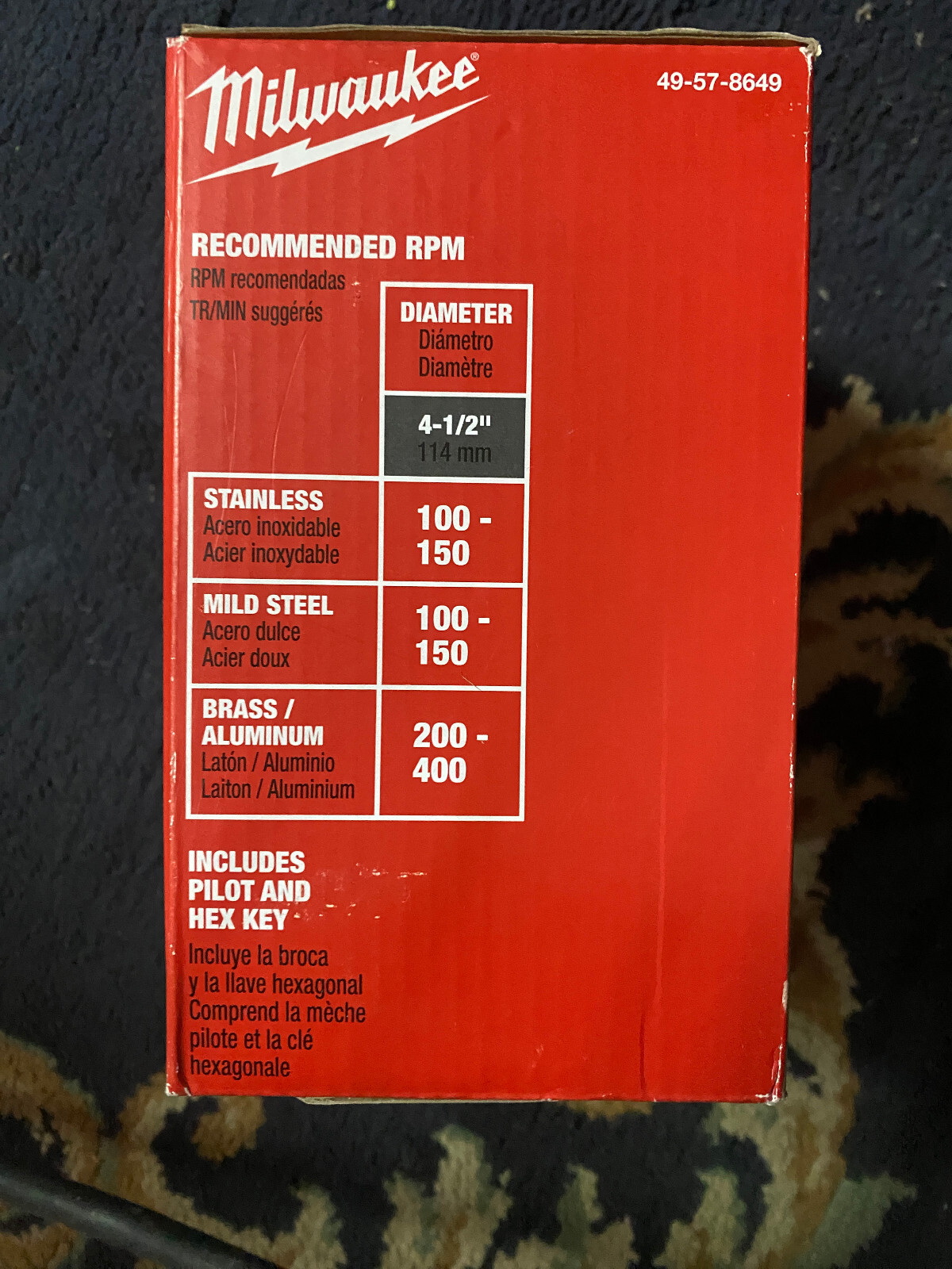 Milwaukee Tool 49-57-8649 4-1/2 In. One-Piece Carbide Hole Cutter For Stainless gallery