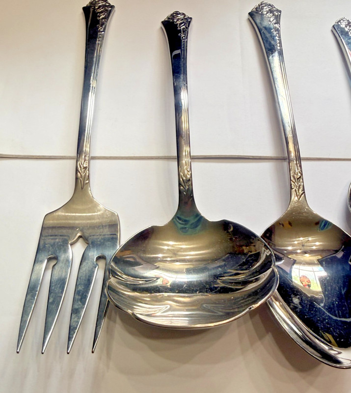 Oneida Cube Damask Rose Stainless Flatware Serving Set Of 6 gallery