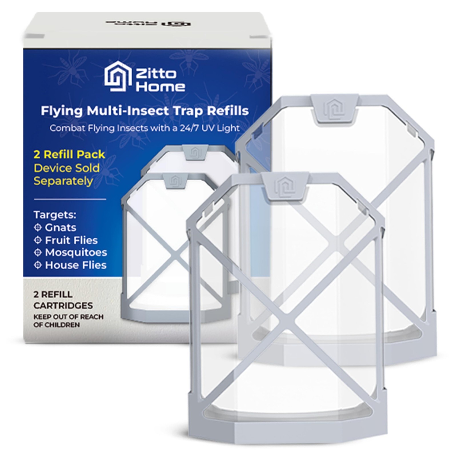 Zitto Home Flying Insect Trap with Plug-in Fly Trap - 2 REFILL PACK ONLY gallery