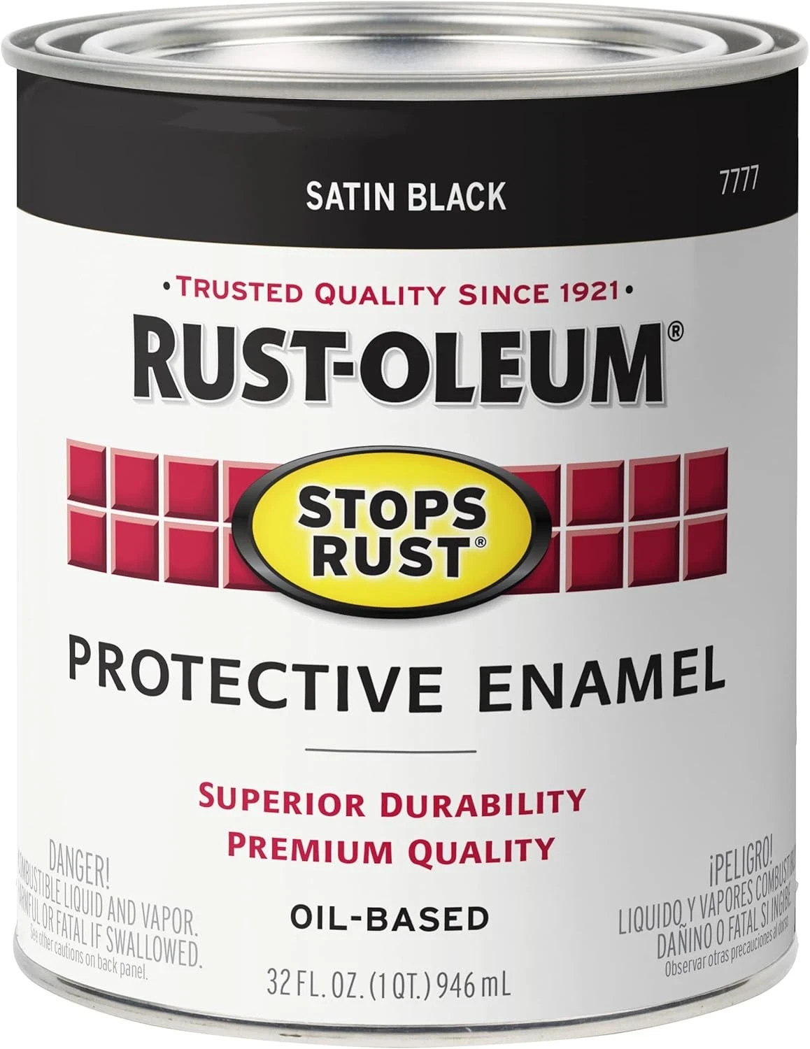 Rust-Oleum 7777502 Stops Rust Brush on Paint, Quart, Satin Black gallery