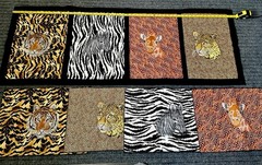 Reversible Quilted Safari Table Runner & 4 Placemats Set Jungle Animals Handmade