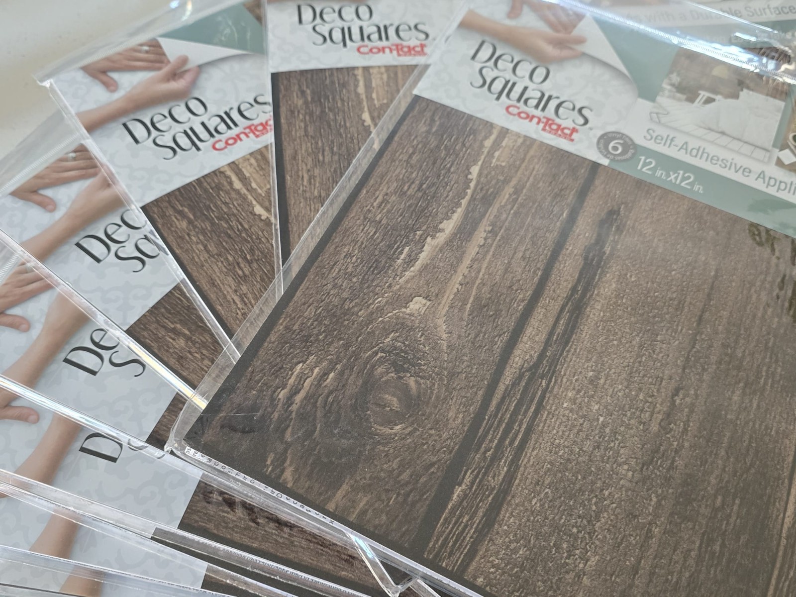 Con-Tact Brand Deco Squares (Rustic Wood Look) Lot of 10 gallery