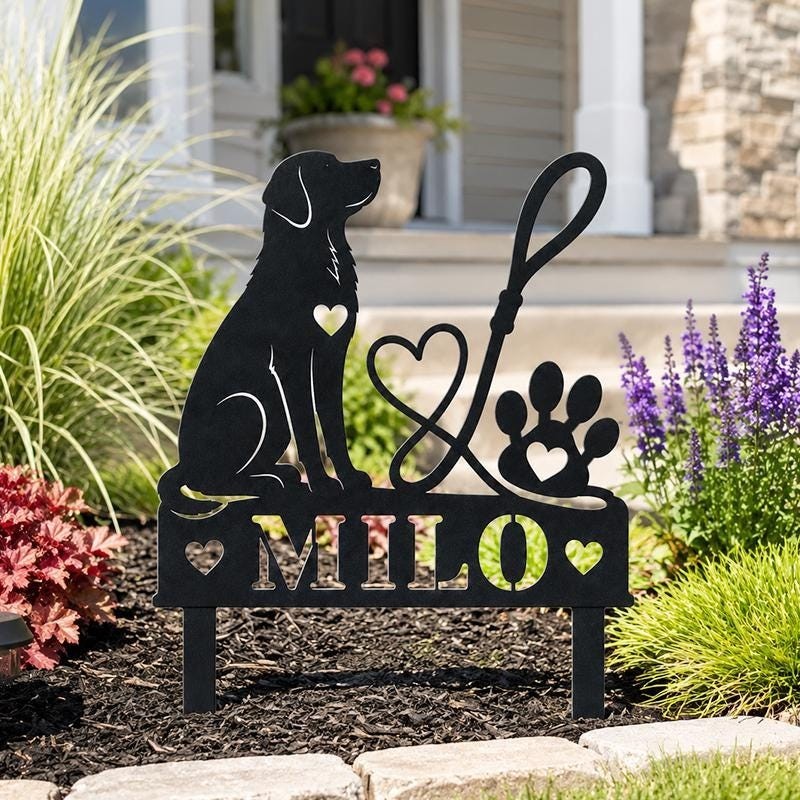 Personalized Dog Garden Stake, Custom Pet Name Yard Decor Sign gallery