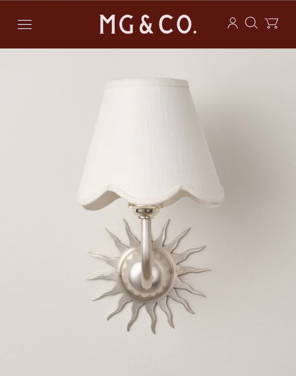 Matilda Goad & Co. Sunburst Wall Light Brushed Silver gallery