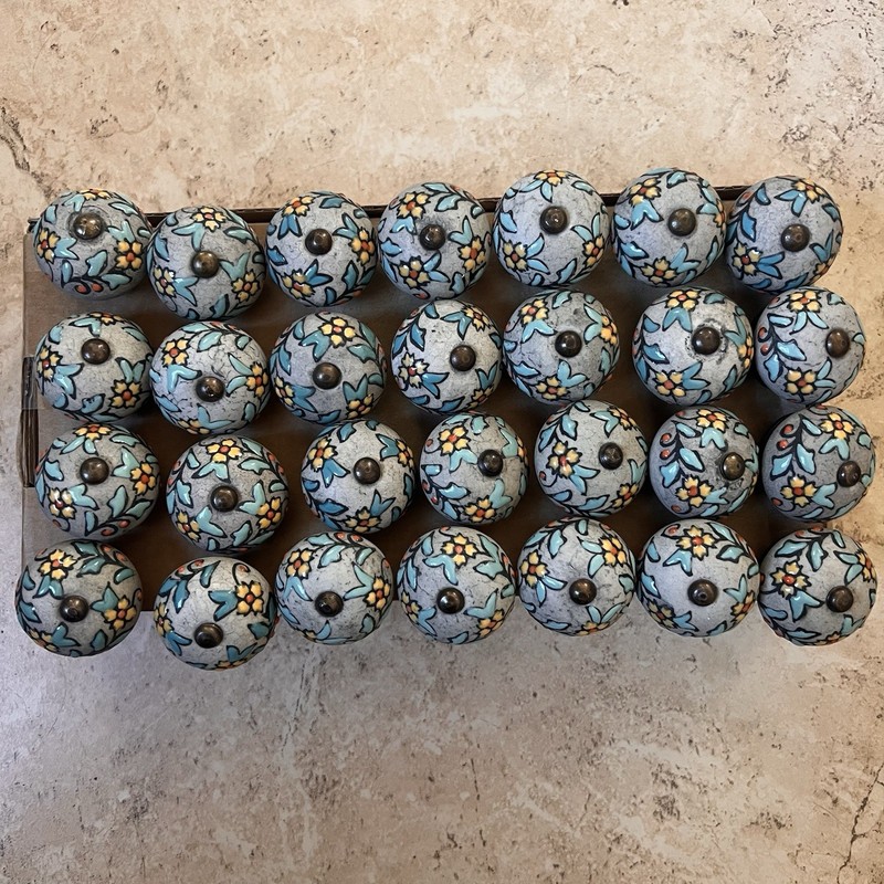 28 Clay Drawer Cabinet Door Knobs Handle Pulls Ceramic Multicolored Enamel READ gallery