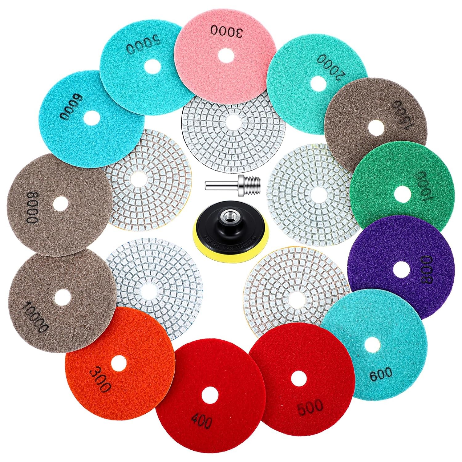 20 Pack Diamond Polishing Pads Set, 4 Inch Wet/Dry Granite Stone Polish Pad gallery