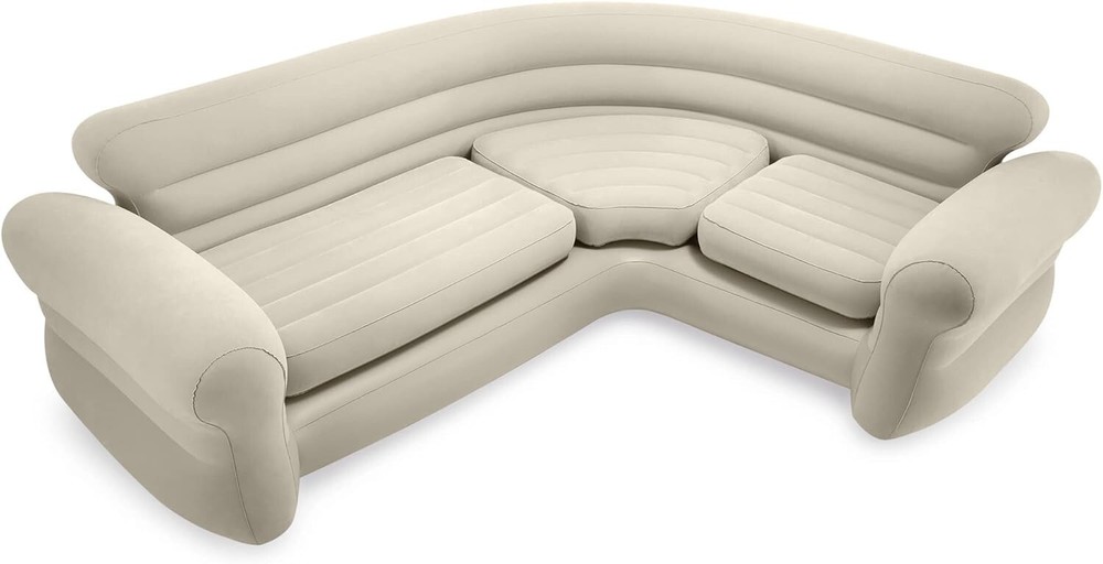 Intex 68575EP Inflatable Corner Sofa – 880lb Weight Capacity – 101” x 80” x 30”