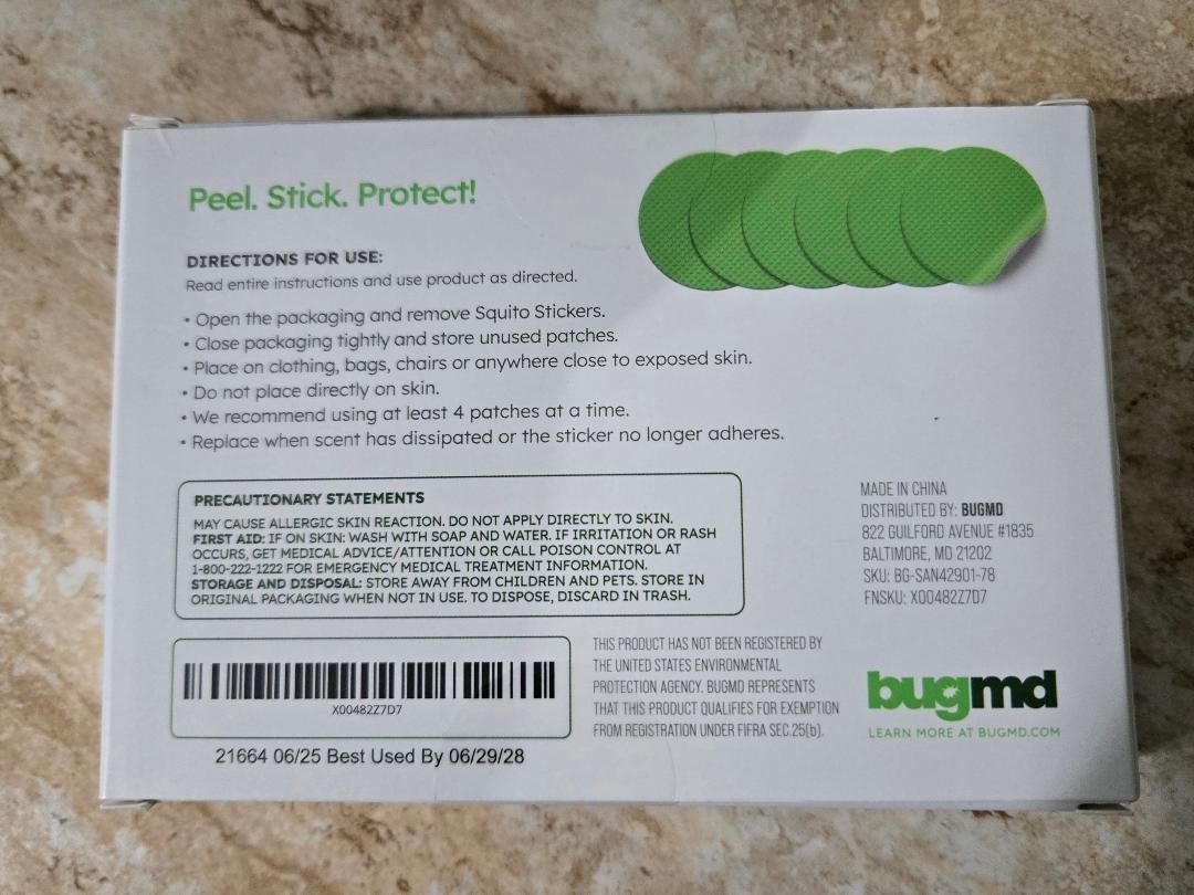 BugMd Squito Stickers | Citronella Scented Stickers | Outdoor Use | Kid Friendly gallery