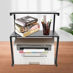 Printer Shelf for Desk – Desktop Printer Stand with 2 Storage Compartment