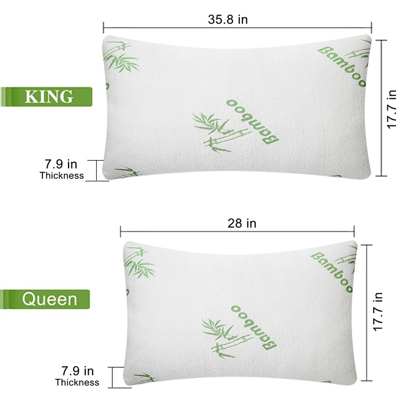 Bamboo Pillows 2 Pack King Queen Size Memory Foam Pillows Cooling Bed Pillow gallery