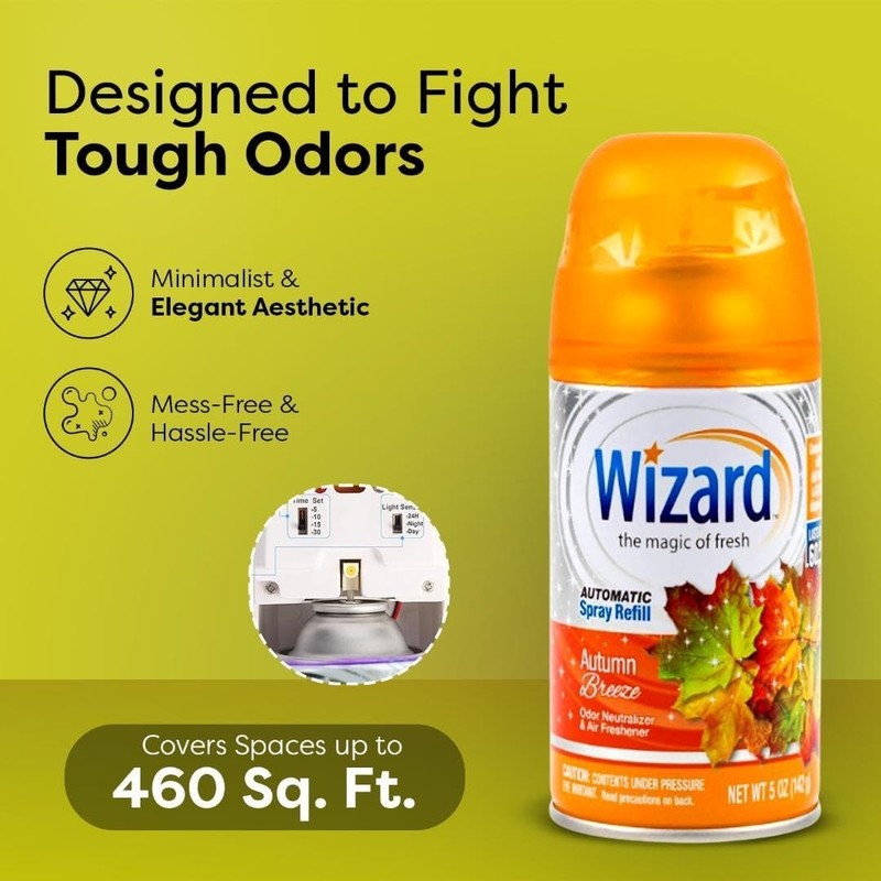 6 WIZARD Automatic Spray Refills 5oz Air Freshener Refill Cans gallery