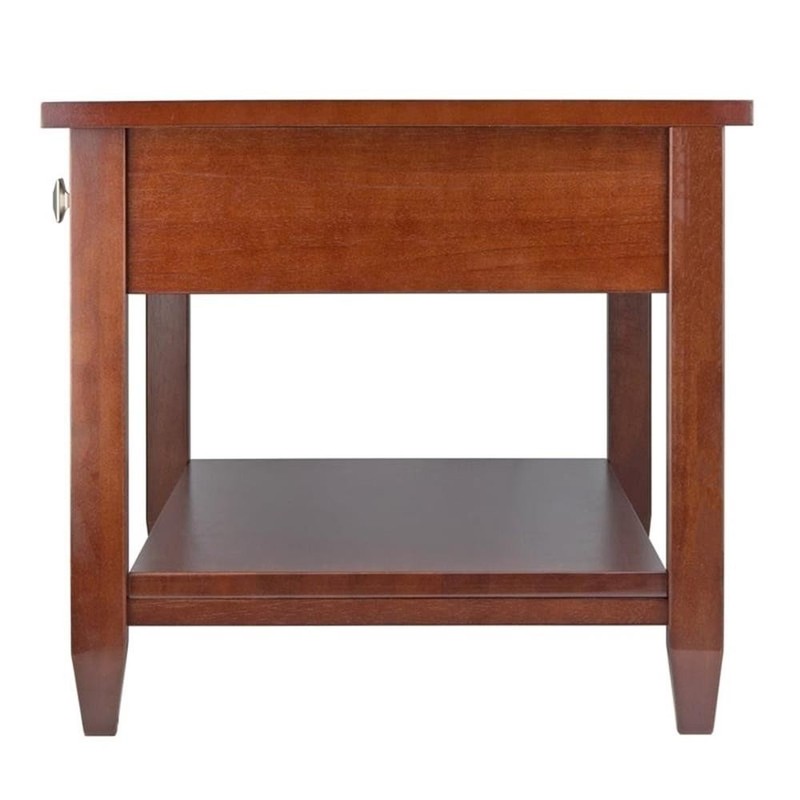 Pemberly Row Transitional Solid Wood Coffee Table with Tapered Leg in Walnut gallery