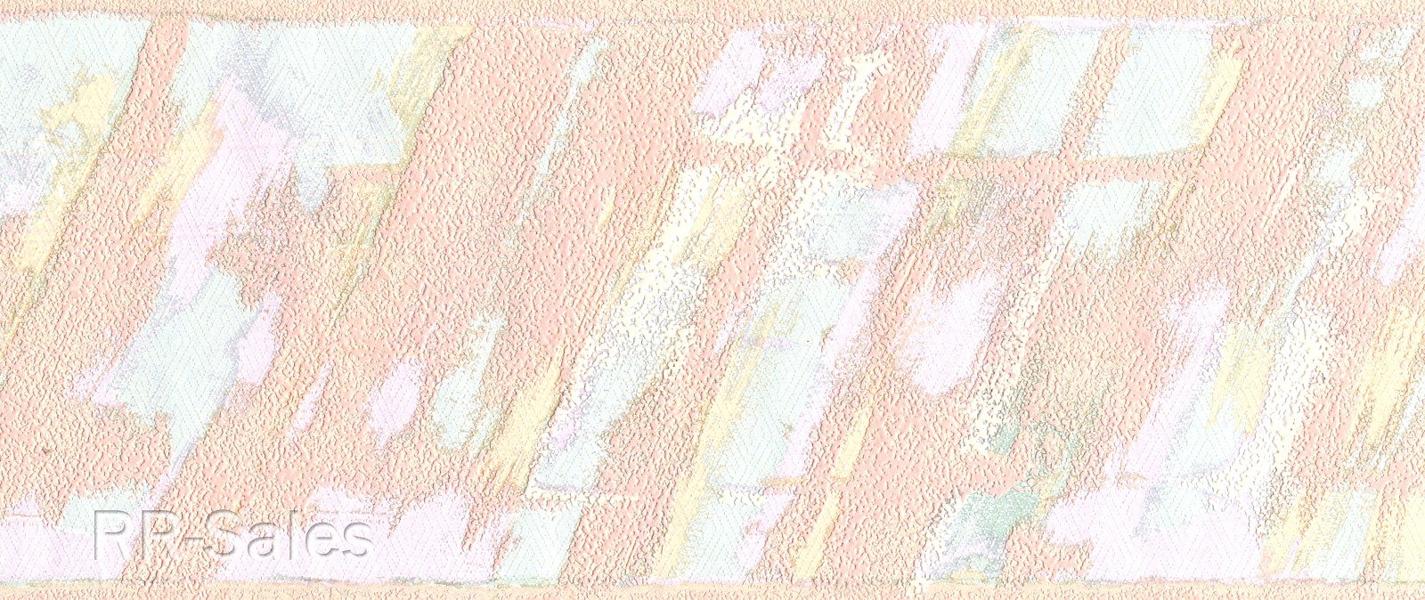Malibu Splash Turquoise Violet Peach Retro Paint Textured Wall Wallpaper Border gallery