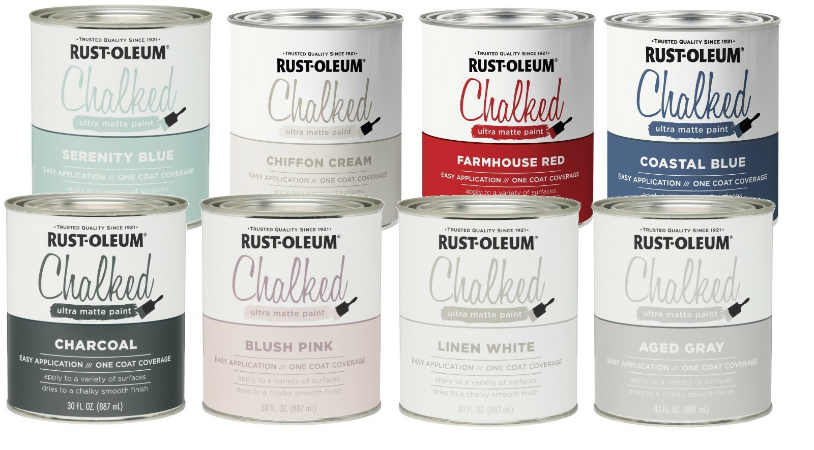 Rust-oleum Chalked Ultra Matte Finish Chalk Paint & Glaze 30oz PICK COLOR New gallery
