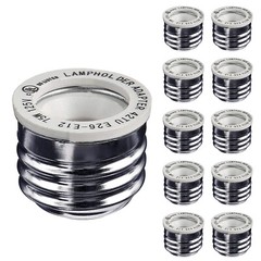 10-Pack E26/E27 to E12 Adapter, Standard Light Bulb to Candelabra Base Socket