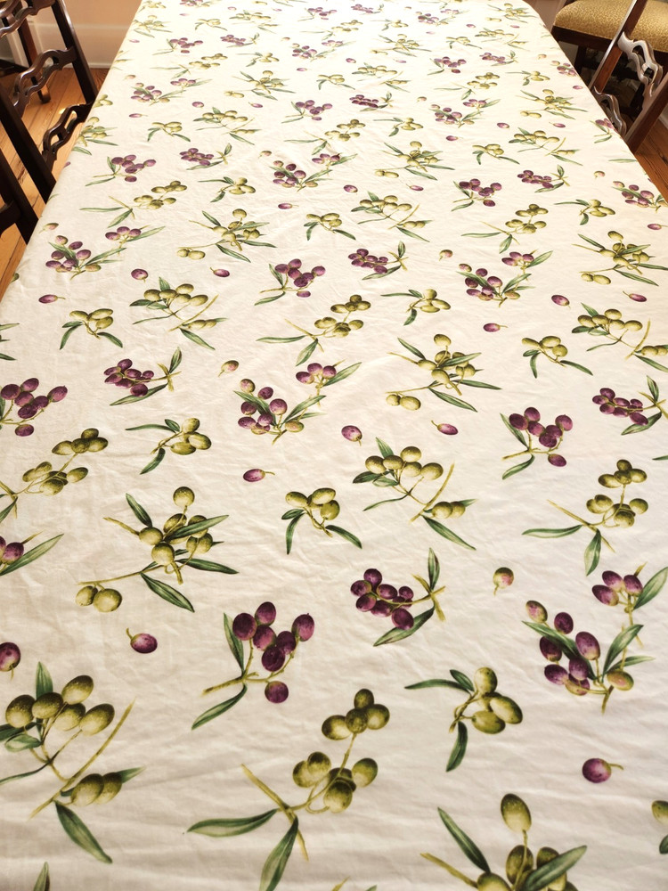 Mirabello Tablecloth Cotton Olives 63" x 90 Made in Italy