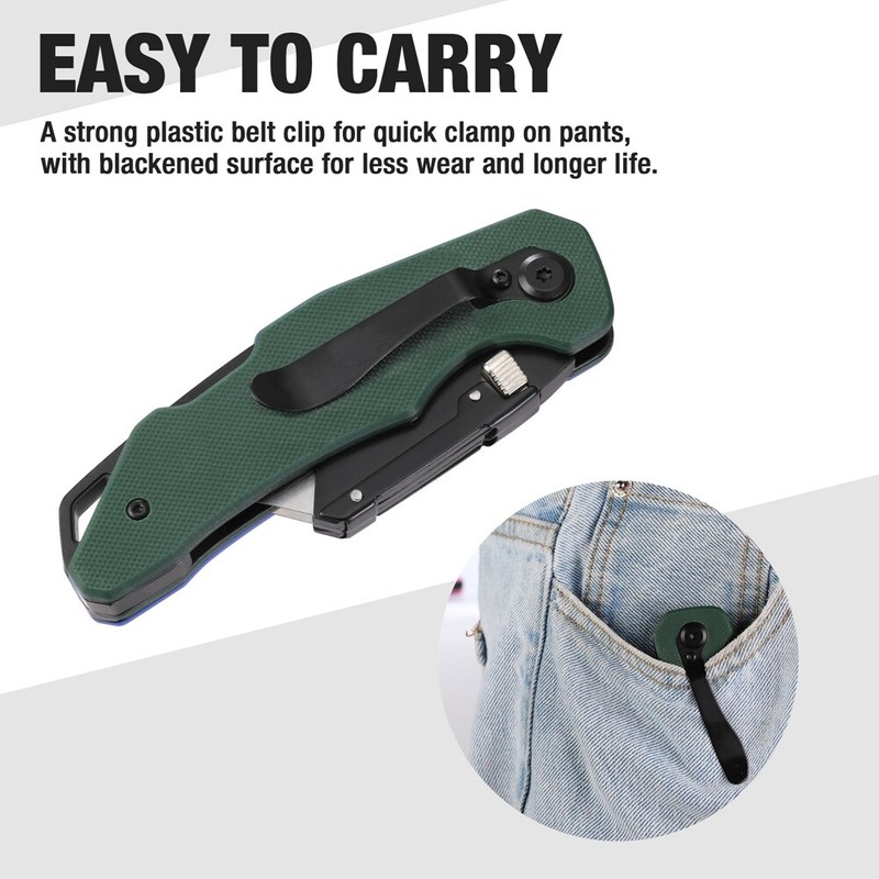 WORKPRO Folding Utility Knife G10 Handle w/Stainless Steel Head 0PC SK5 Blades gallery