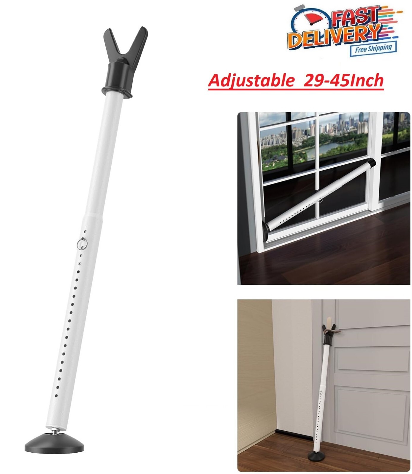 Door Security Bar Lock Entry Barricade Reinforcement Burglar Safety Lock Stopper gallery
