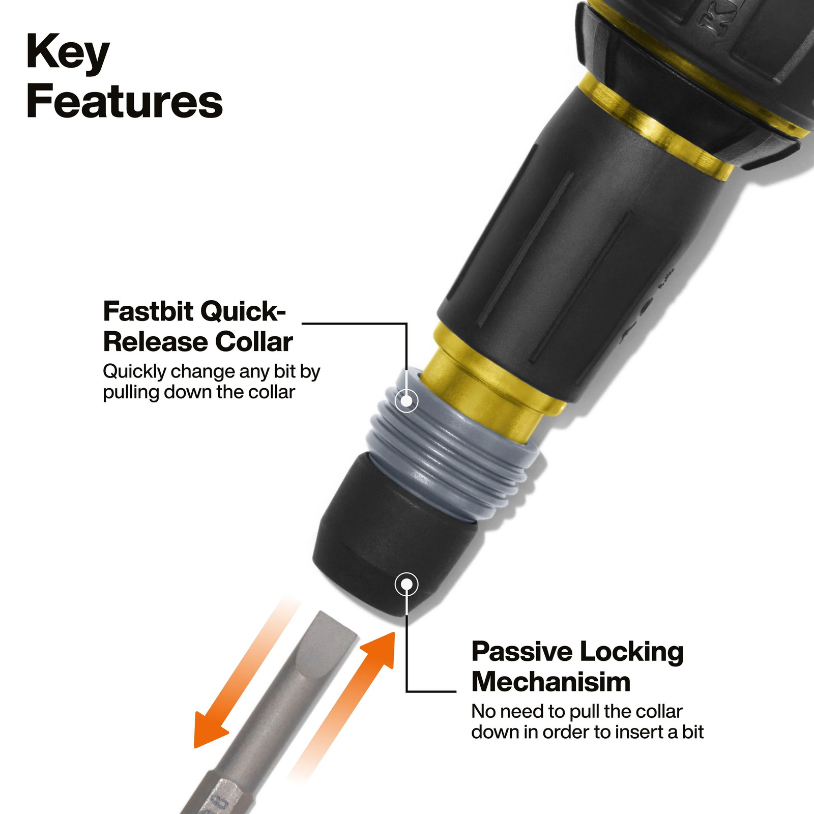 Klein Tools 32960ARCHT Ratcheting Fastbit Tru-Grip Screwdriver, Phillips gallery