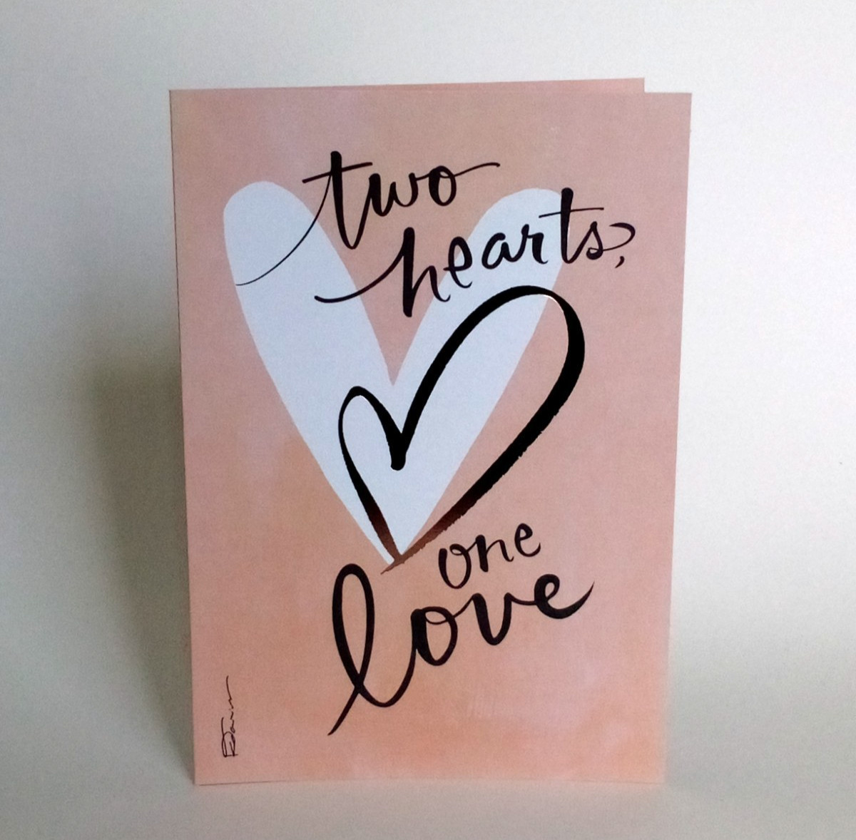 Anniversary Greeting Card, Two Hearts One Love, Marriage, Love, Dating, Couple gallery