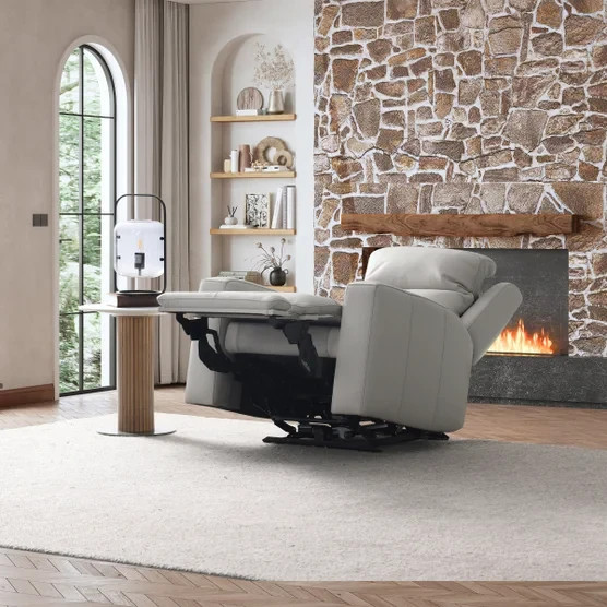 Top Grain Leather Zero Gravity Power Recliner + Footrest + Headrest Coil Seat gallery