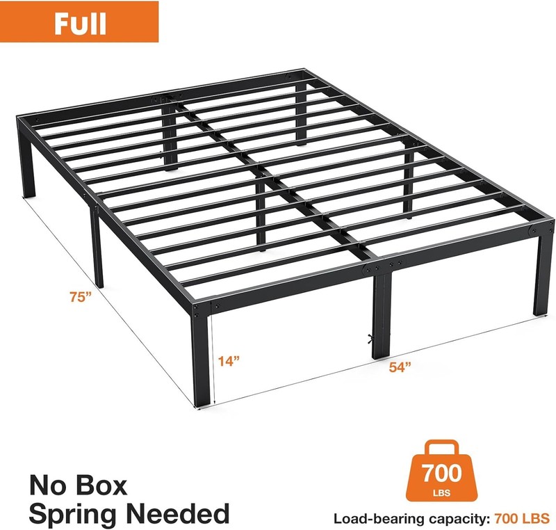 Metal Platform Bed Frame Queen King Full Size Sturdy Steel Slat Support Bedstead gallery