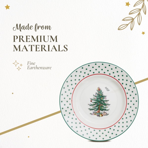 Spode Christmas Tree Polka Dot Tidbit Plates Set of 4 - Dishwasher Safe gallery