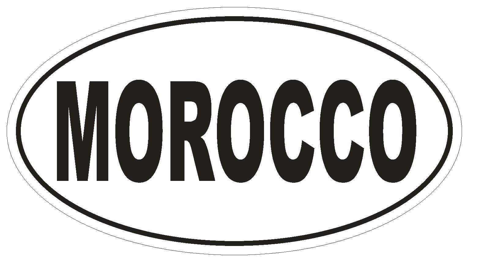 Morocco Oval Bumper Sticker or Helmet Sticker D2303 Euro Oval Country Code gallery