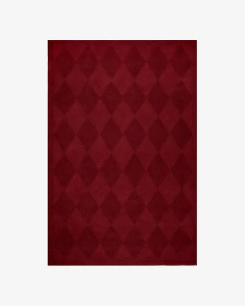 Nordic Knots Diamond Deep Red Wool Rug - 100% New Zealand Wool Hand-Tufted gallery