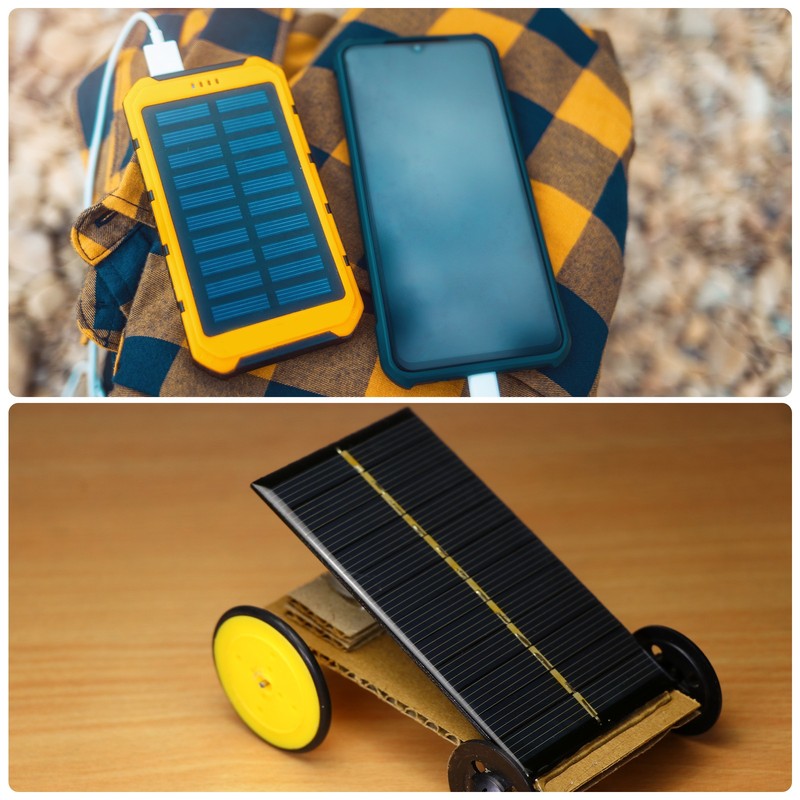 5 Pcs 5V 0.3W 60mA Mini Solar Panels with 2 Cable 68mm x 37mm gallery