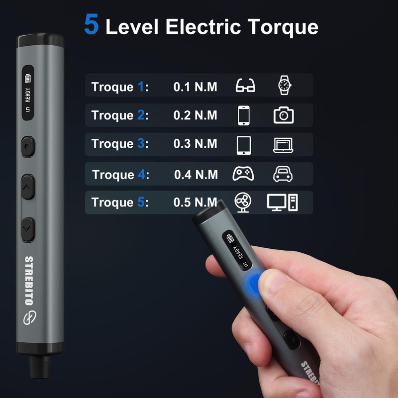 STREBITO Mini Electric Screwdriver, 78 IN 1 Cordless Screwdriver Set with 72 S2 gallery
