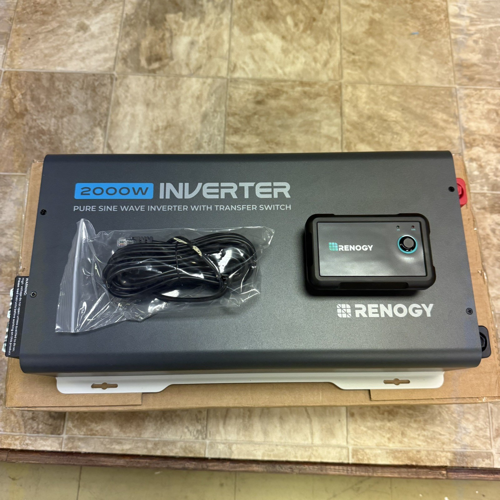 Renogy 12V 2000W Pure Sine Wave Inverter UPS Transfer Switch Built-in Bluetooth gallery