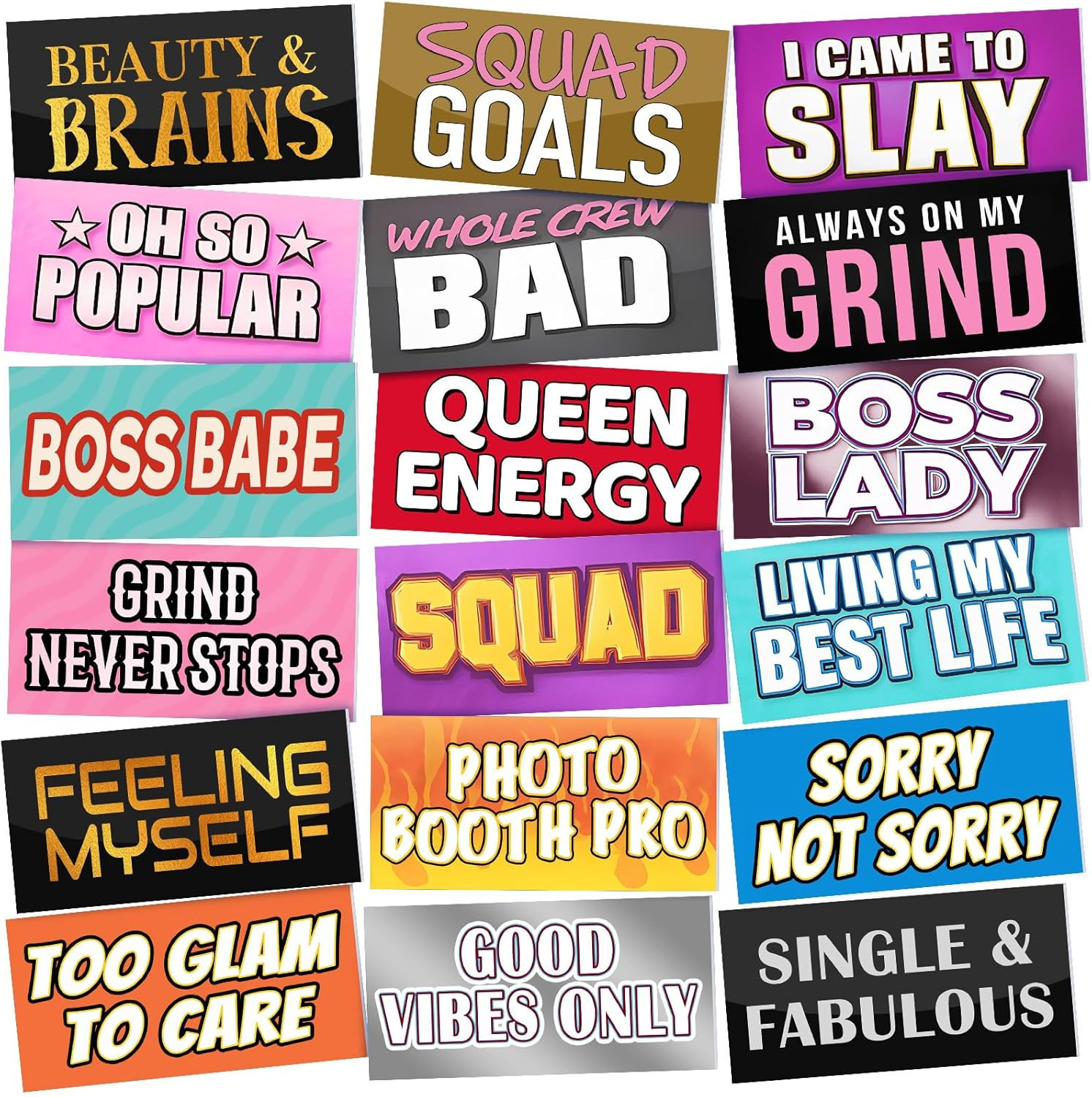 24 Double-Sided Photo Booth Props - Waterproof PVC Signs for Parties gallery