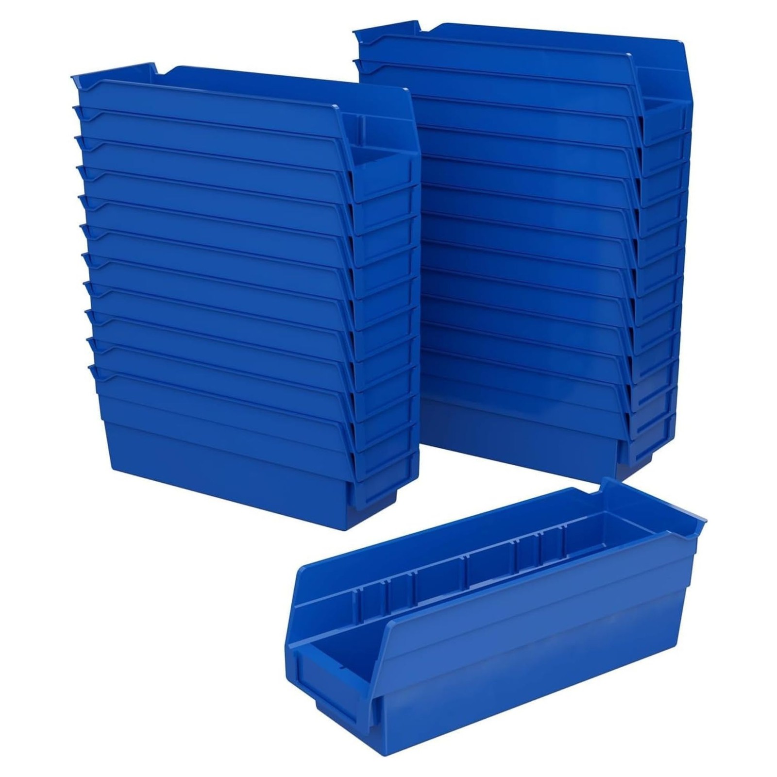 Akro-Mils 24 Pack Plastic Storage Shelf Bins, Space-Saving Organizers, Blue gallery