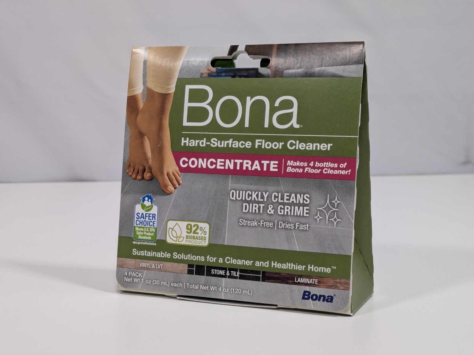 Bona Hard Surface Floor Cleaner Concentrate, 1 Fl Oz, 4-Pack Tile Laminate Mop gallery