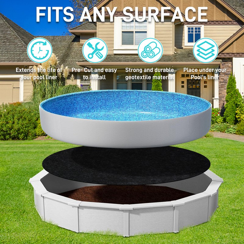 450CM Diameter Pool Liner Pad for Above Ground Swimming Pool Liner Protection US gallery