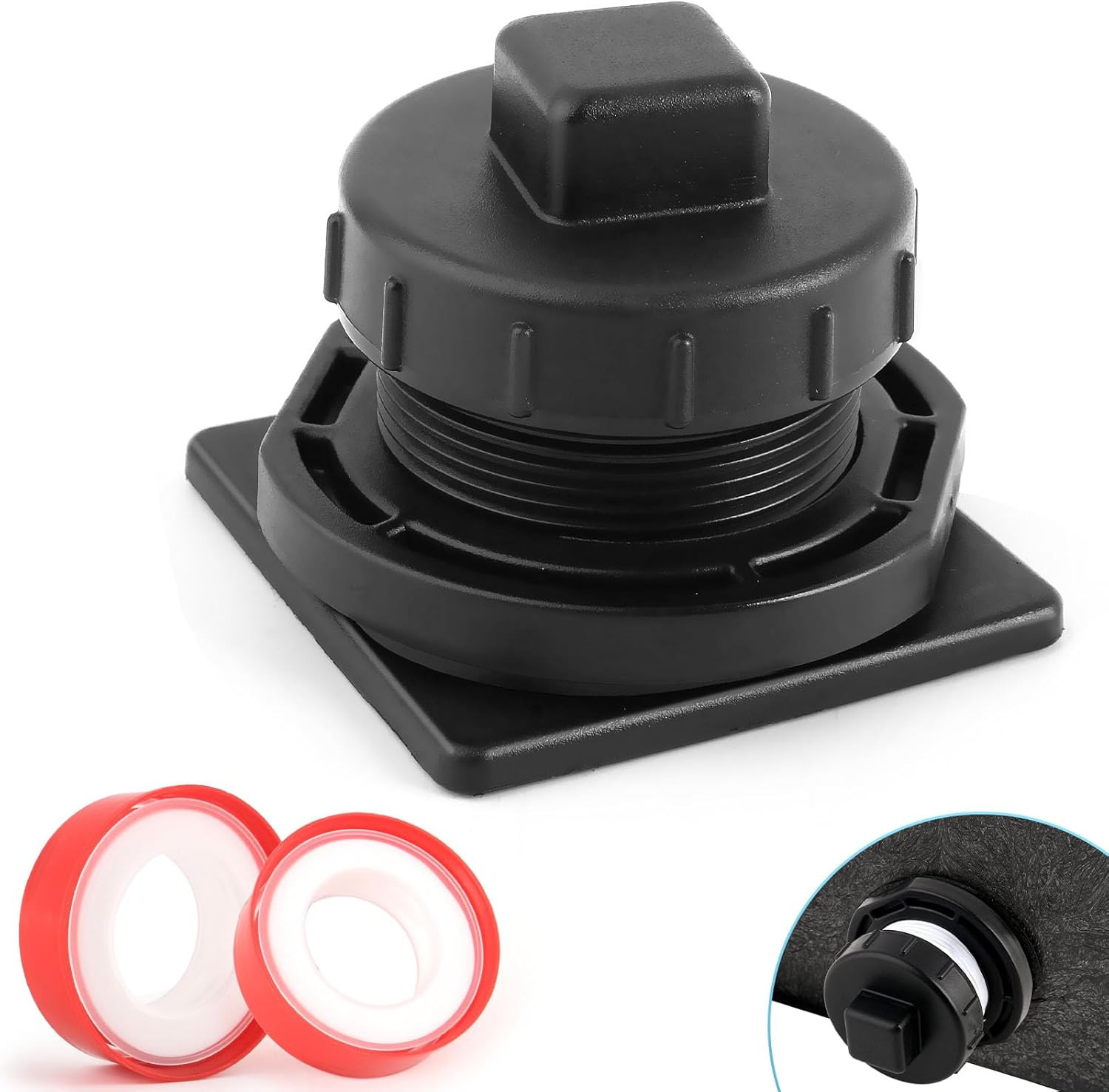 Stock Tank Drain Plug Kit for Rubbermaid Commercial Stock Tank Drain 50/70/100/1 gallery